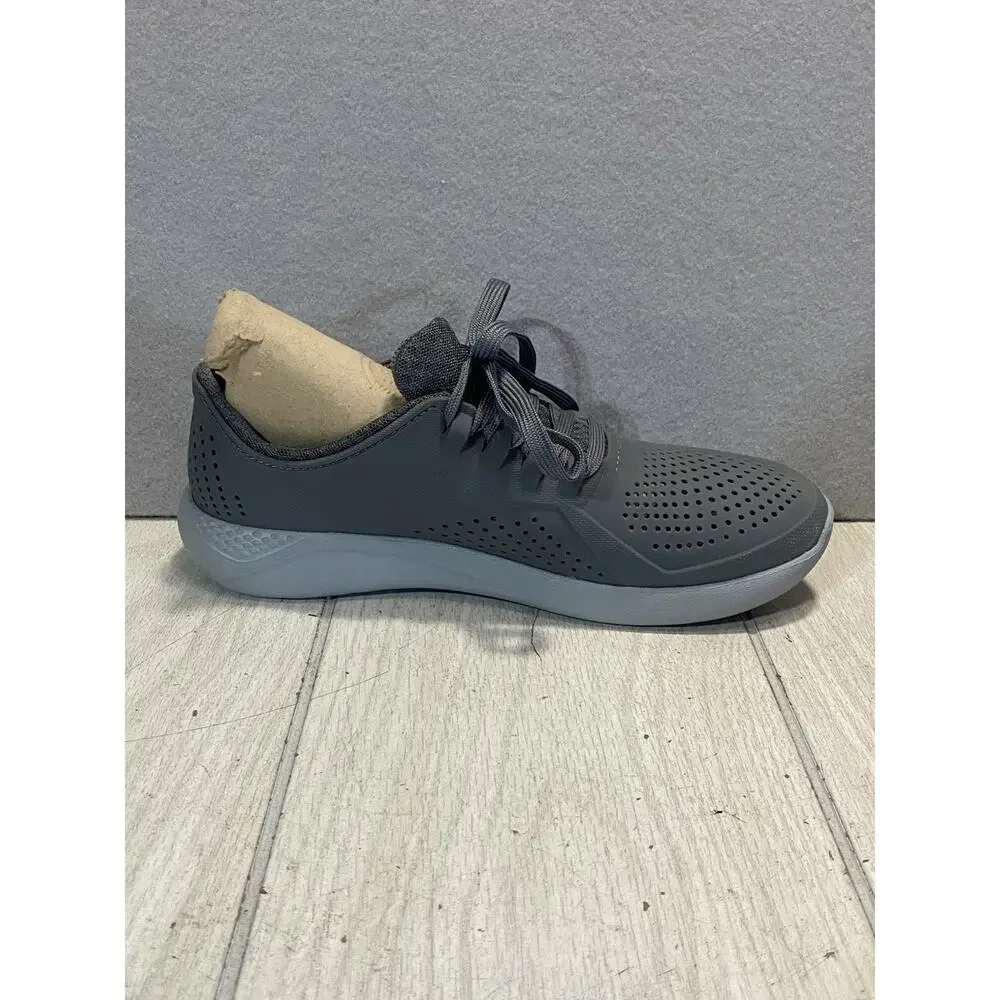 Crocs 204967 LiteRide Pacer Mens Gray WP Lace Up Comfort Sneaker Size 8